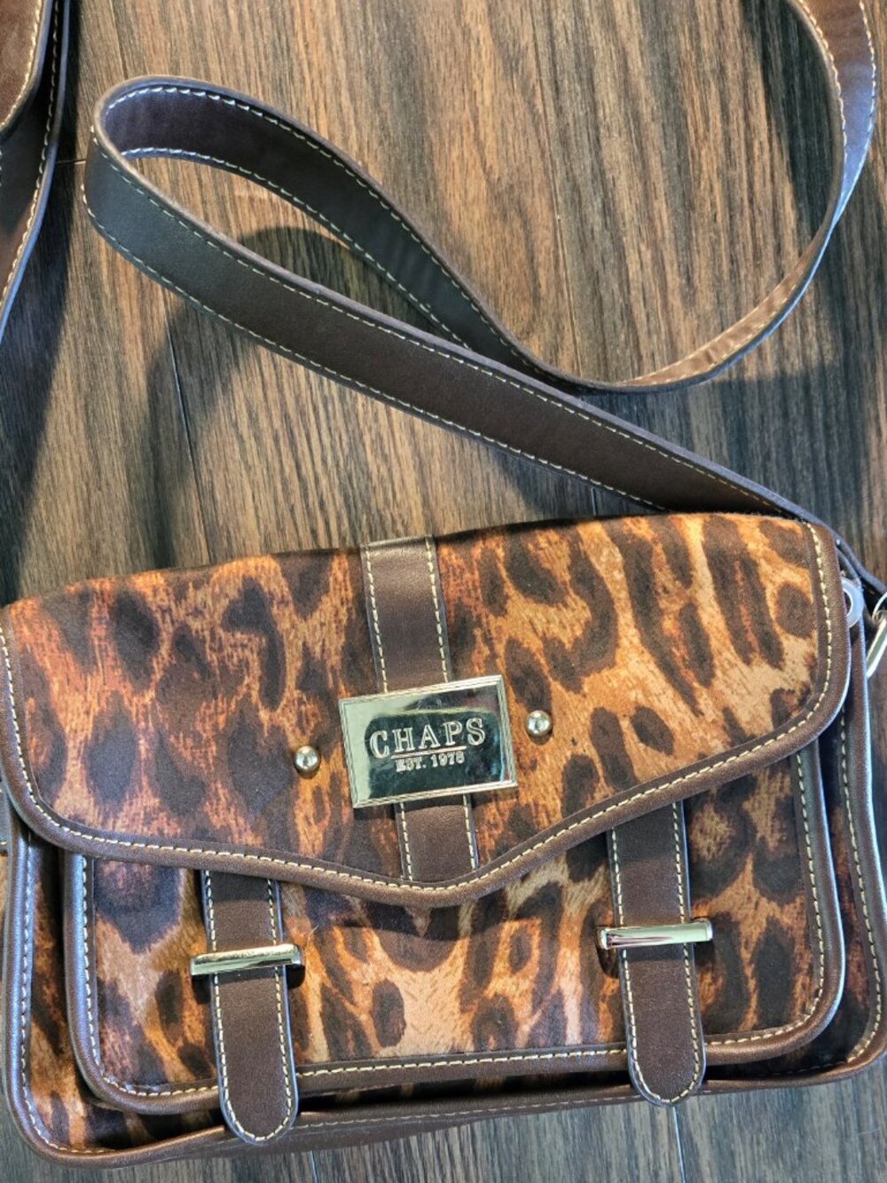 CHAPS 'Berkshire Leopard' Faux Leather Crossbody Bag NWT